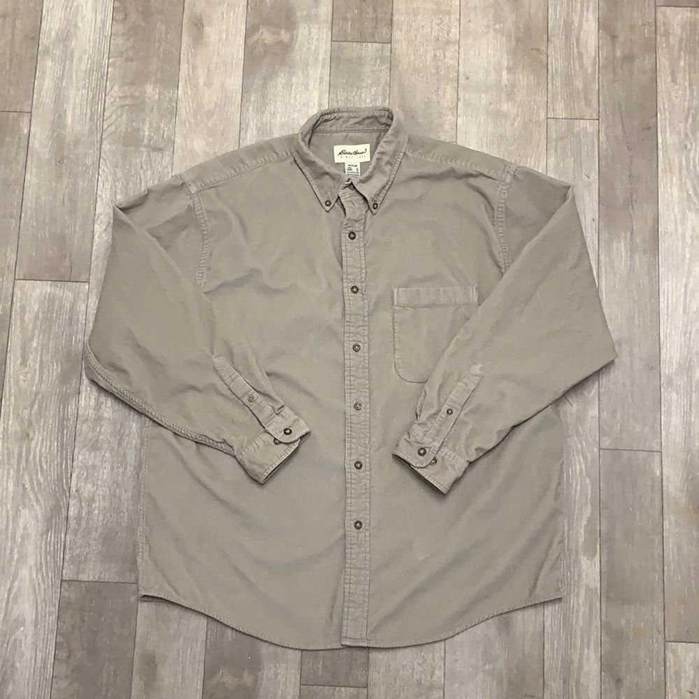 Mens Eddie Bauer Corduroy Button Down Cotton Shirt